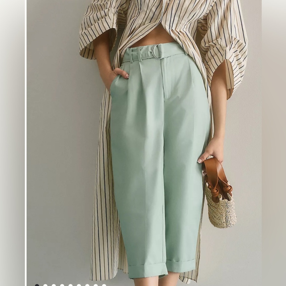 EUC MAEVE BELTED TAPERED PANTS Anthropologie Sz US4/UK8